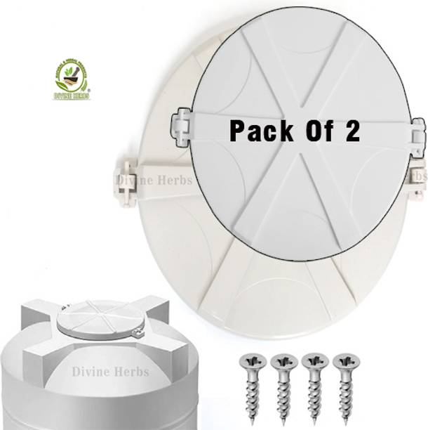 DIVINE HERBS Water Tank Super Plastic Cap-PACK OF 2 (WHITE) l Tank Protection Lid 500 L Water Tank