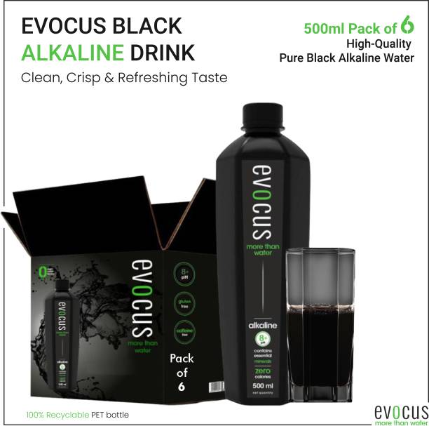 EVOCUS Black Alkaline Drink | 8+pH Mineral Water