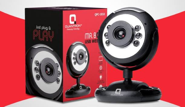 Quantron MRBOSS_USB_WEBCAM_QPC_1010 4K Webcam 480p, with Microphone, Night vision, USB Connectivity