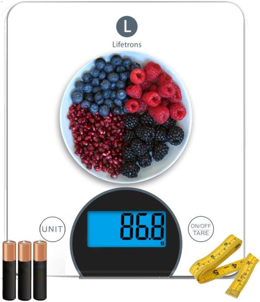 Lifetrons Calorie Premium Digital Kitchen Weight Scale,Tare Function, Measuring Tape,10Kg Weighing Scale