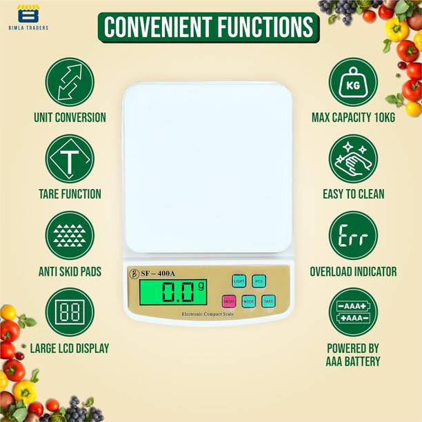 texla 10 Kg High Precision, Fast Response Sensor, Kitchen scale Weighing Scale