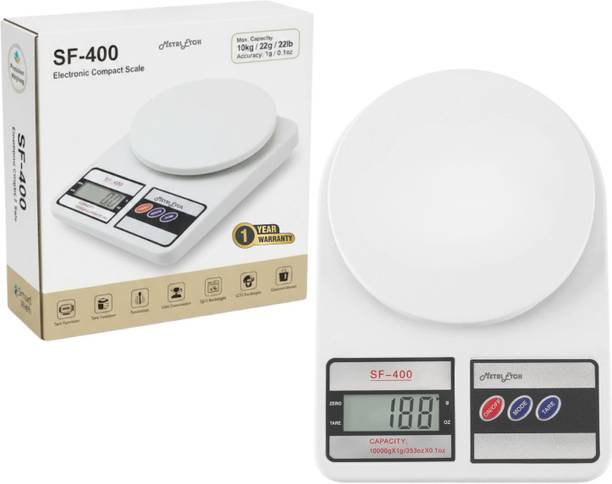 Metal Etch Digital Kitchen Weight Machine upto 10kg |LCD Display with 1 Year Warranty| Weighing Scale