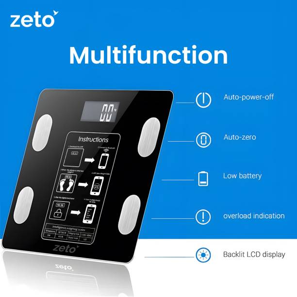 Zeto Bluetooth Digital BMI Weight Scale with Body Fat Analyzer Weighing Scale