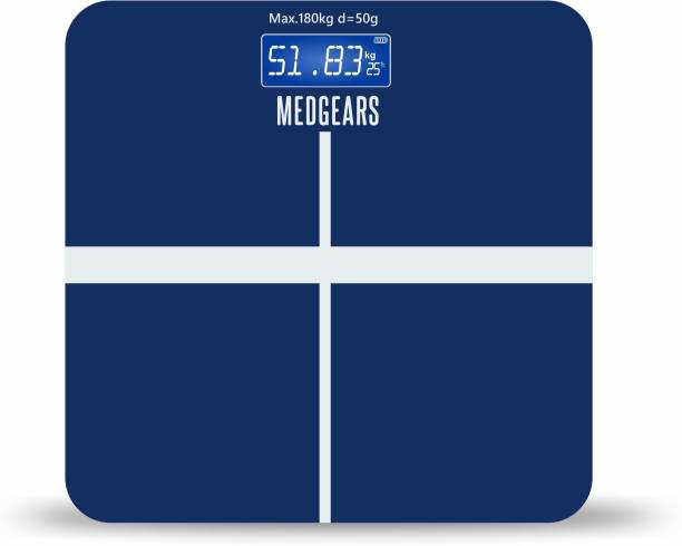MEDGEARS Personal Bathroom Tempered Glass Digital Scale Weighing Machine Weighing Scale