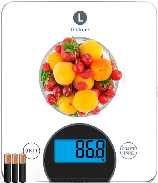 Lifetrons Calorie Premium Digital Kitchen Weight Scale,GlassTop, Tare Function,10Kg Weighing Scale