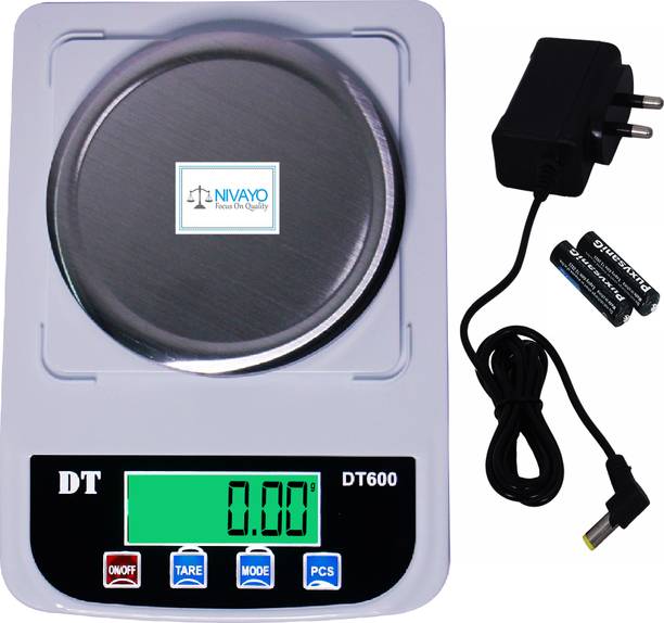NIVAYO DIGITAL WEIGHT SCALE FOR JEWELLERY,,HOME,LAB, MULTIPURPOSE USE,WEIGH UPTO 1000GR Weighing Scale