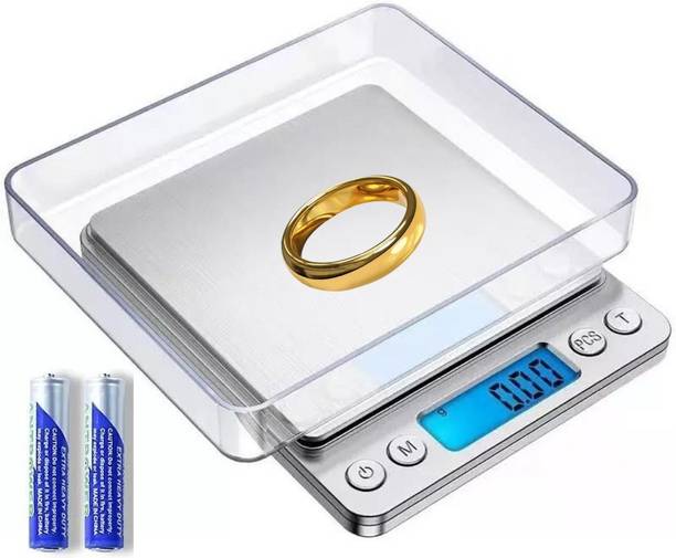 WEIGHOUSE 500Gr. Capacity Jewellery Weight scale with 2 AAA Batteries for Home&Lab Purpose Weighing Scale
