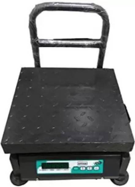 HARISHARORA 100 kg Capacity, Digital Weighing Machine Size 14 x 14 inches, M.S Checker Plate Weighing Scale