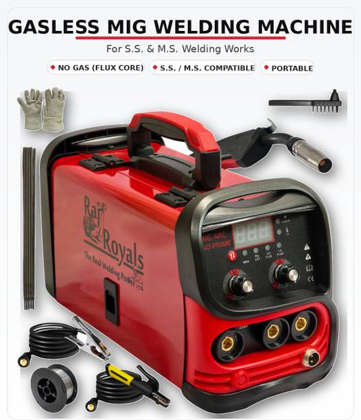 RAJROYALS 4 in 1 Gasless 250 MIG Welding Machine 0.8/1.0mm flux core wire, ARC, Lift TIG Inverter Welding Machine