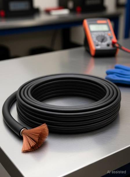 SHIV ALASKA 25 Sq. mm Copper Welding Cable - 10 Meter Length Inverter Welding Machine