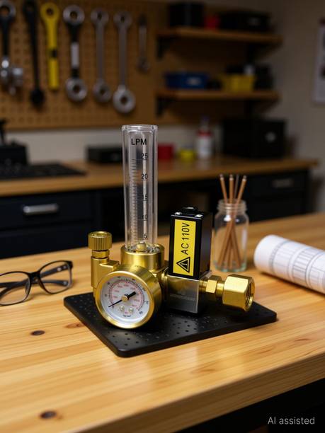 NGWELD MIG Gas Regulator with Flow Meter & Preheater 110V – Heavy-Duty Brass Body Inverter Welding Machine