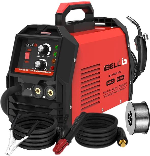iBELL IBL M200-105 MAG/MMA 2-in-1 200A Welder,Flux Cored Wire Gasless Welding Machine, Inverter Welding Machine