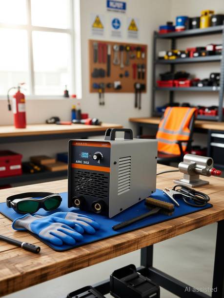 Hillgrove HGCM547M1 302Amp With Metal Brush Googles and Gloves IGBT Based VRD Technology Inverter Welding Machine