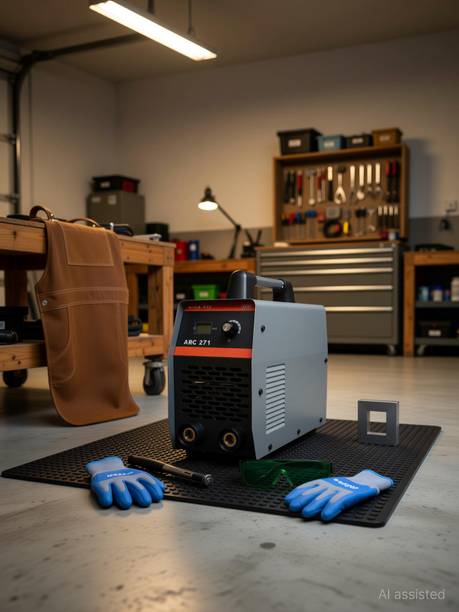 Hillgrove HGCM1200M2 271Amp Welding Machine With Metal Brush and Safety Googles, Gloves Inverter Welding Machine