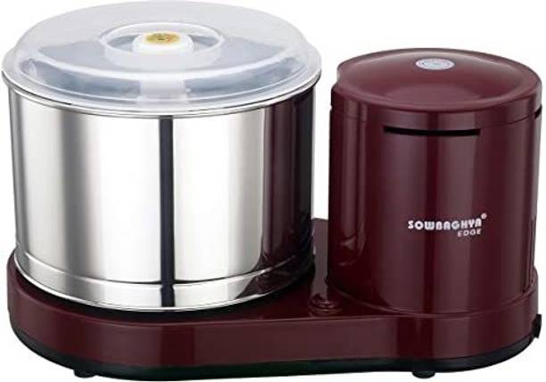 Sowbaghya Edge 2Ltr 150W Wet Grinder, Maroon Table Top Wet Grinder Machine Wet Grinder