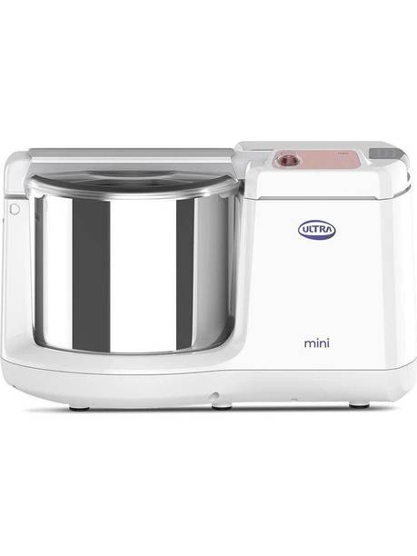 ULTRA FG15000010 Wet Grinder Ultra Mini 1.25 Litre Table Top Wet Grinder - White | Fast Grinding Conical Stones, 85W Power & 5 Years Warranty | AISI 304 Food-Grade SS Multi Utility Cylindrical Drum, Compact Design for Kitchen