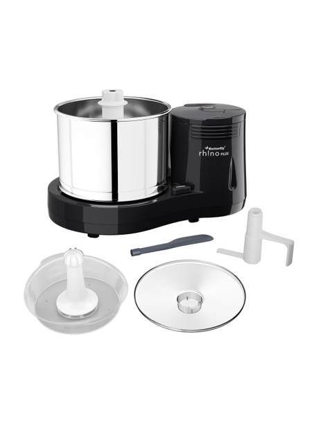 Butterfly Rhino Plus Wet Grinder Shockproof ABS Body Coconut Scrapper Attachment Dough Kneader Stainless Steel Drum 2 Years Manufacturer's Warranty
