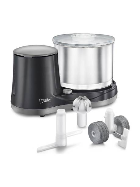Prestige Ultima Pro Wet Grinder |200 Watts Heavy Duty Motor|Coconut Scraper Attachment|Atta Kneader Attachment|Stainless Steel Drum|2 Years Warranty|