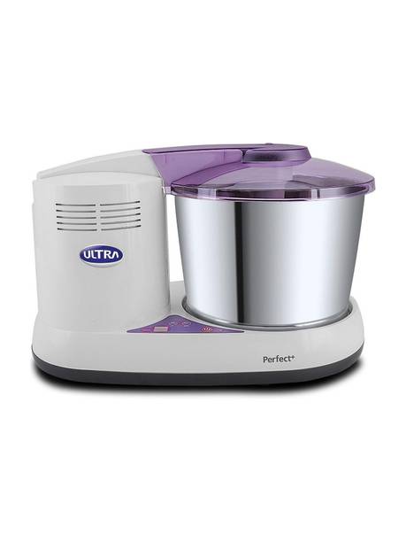 ULTRA FG07000030 Wet Grinder Ultra Perfect+ 2 Litre Table Top Wet Grinder - White | Digital Timer - Fast Grinding Conical Stones, 150W Motor & 10 Years Warranty | AISI 304 Food-Grade SS Multi Utility Dish Type Drum, CE Certified
