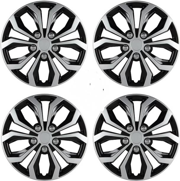 JBMRGaurav JBMR Gaurav Dual Color Silver Black 14-inch Tyre Sport Rim cover, Wheel Cover with Rings, wheel cap 14-inch (Set of 4pc, Glossy Silver Black) Wheel Cover For Hyundai, Maruti Swift (36 cm) Wheel Cover New Swift, Swift Dzire, Beat, Indica Vista, Grand i10, Figo Aspire 1.2 Ti-VCT Ambiente