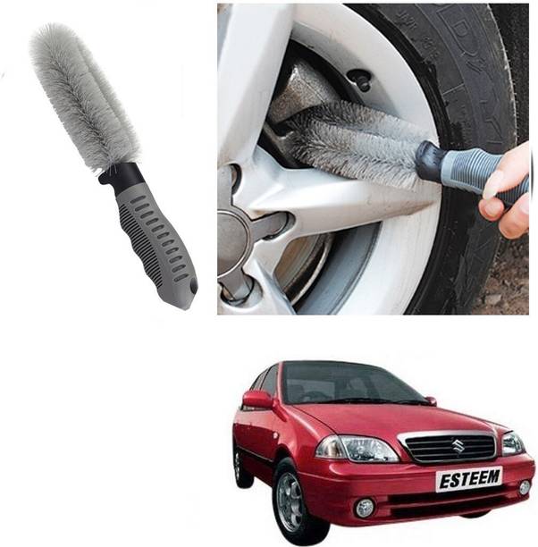 Qiisx CAR ALLOY WHEEL CLEANER BRUSH TYRE RIM FOR Maruti Suzuki Esteem 100 g Wheel Tire Cleaner