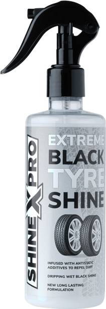 ShineXPro Tyre Polish - Long Lasting, Repels Dirt, Wet Black Shine, Non-Greasy, Bike & Car 300 ml Wheel Tire Cleaner