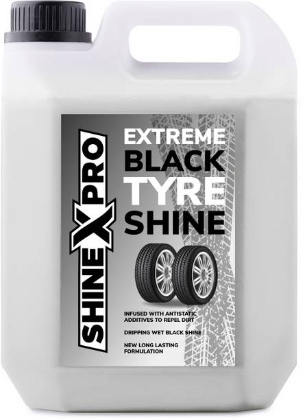 ShineXPro Bike & Car Tyre Polish - Long Lasting, Repels Dirt, Wet Black Shine, Non-Greasy 2700 ml Wheel Tire Cleaner