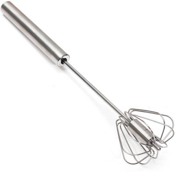 AMBA'R Hand Push Rotary Whisk Blender for pastry,cake, pizza, whisker for eggs, cream, Stainless Steel Ball Whisk