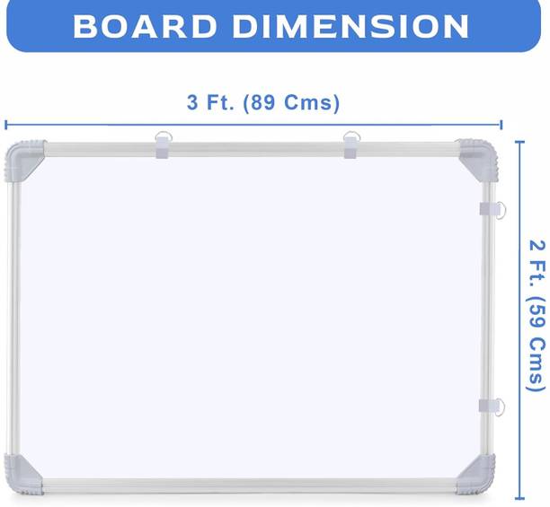 Lapmar Non Magnetic 2x3 Feet Whiteboard | Green Chalk Board Surface On Back Side | Nova Aluminium Frame Finishing | Best For Home, Office & Study Whiteboards and Duster Combos