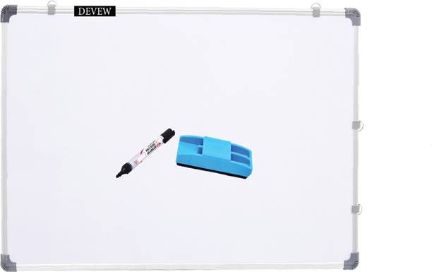 devew non magnetic plastic whiteboard 1 5x2 feet double sided white board chalk one side marker reverse surface with non magnetic duster whiteboards
