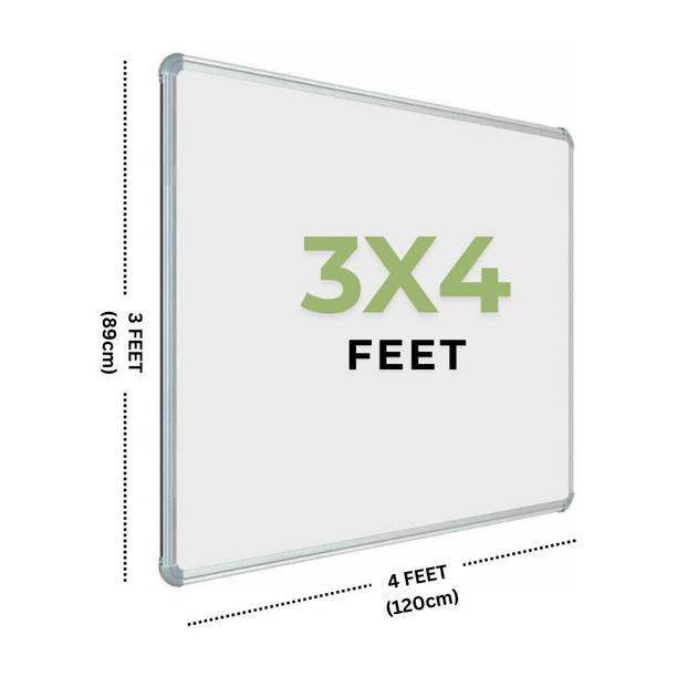 APBOARDS Non Magnetic Whiteboard 3x4 Feet|Front Side WhiteBoard Back Side Chalkboard,Teaching Board for School, Office & Home With Marker and Duster Whiteboards