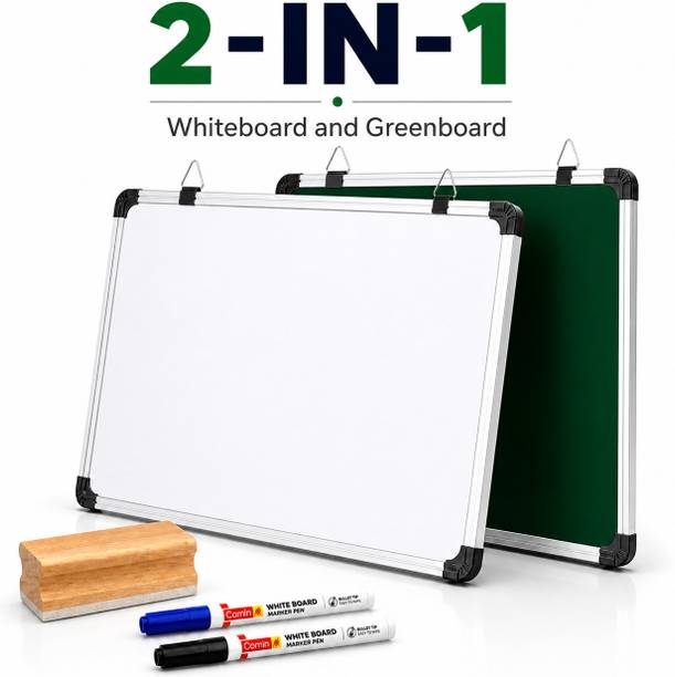 Writezy Non Magnetic 3x4 Ft Dual-Sided Whiteboard & Greenboard || Includes 2Marker & Wooden Duster | Perfect for Daily Writing, Study & Office Use Whiteboards and Duster Combos
