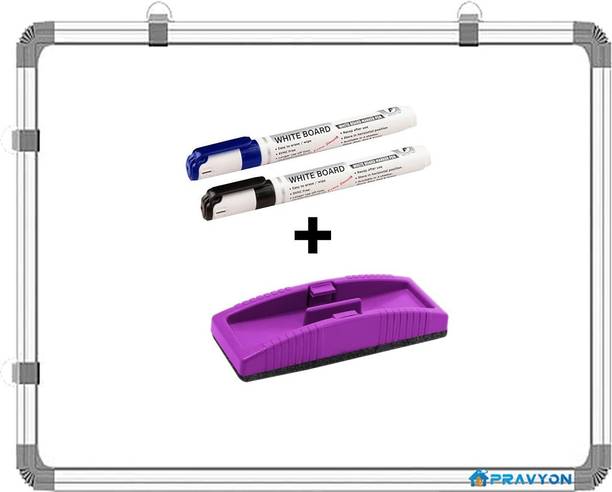 pravyon non magnetic 2x2 feet double sided whiteboard chalkboard duster 2 marker combo whiteboards combos