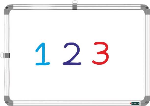 ShelfKing Non Magnetic 1X1.5 Feet Double Sided White Board & Chalk Board Both Side Writing Boards Whiteboards