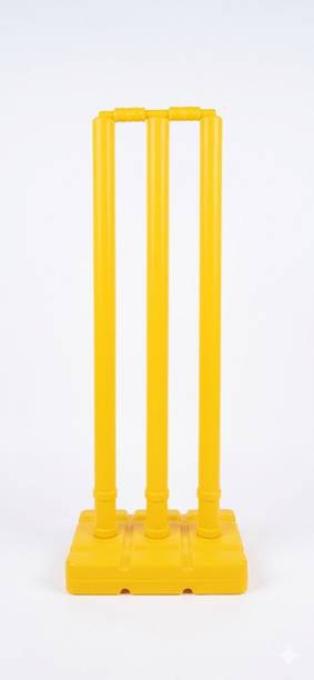 Rakso cricket heavy plastic wicket stump set (yellow).