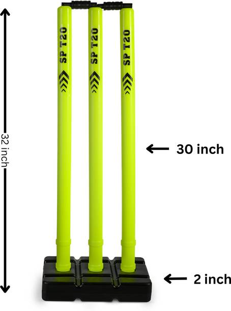 SP T20 GREEN/BLACK STUMP SET FULL SIZE 32 INCH