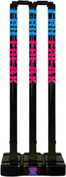 BSM CricFreak Hard Plastic 1-Stump Set – Blue & Pink (2-Color Combo)