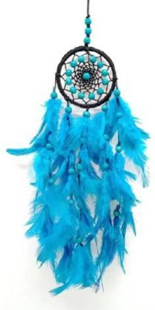 mahamaya handicrafts sk-dc-blue-budson Feather Dream Catcher