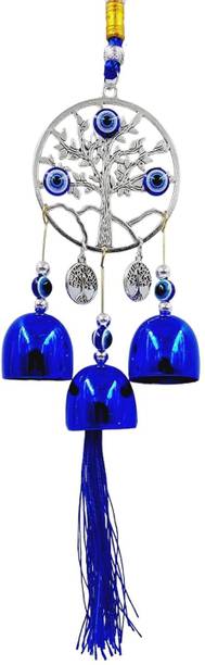 D.B.Z. D.B.Z. Evil Eye 3 BELL TREE Wind Chimes for Balcony Car Decorative Showpiece  -  15 cm