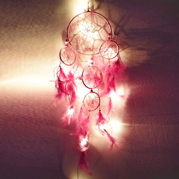 ASIAN HOBBY CRAFTS LED Dream Catcher Wall Hanging (LxB: 55x15 cm) Feather Dream Catcher