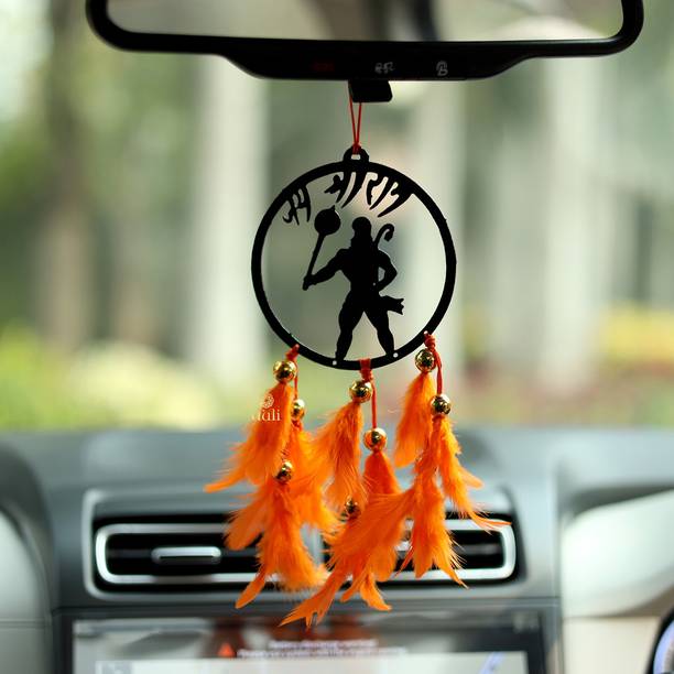 DULI Dream catcher Hanuman ji Car Hanging Wind chime Wall Hanging for Decoration Feather Dream Catcher