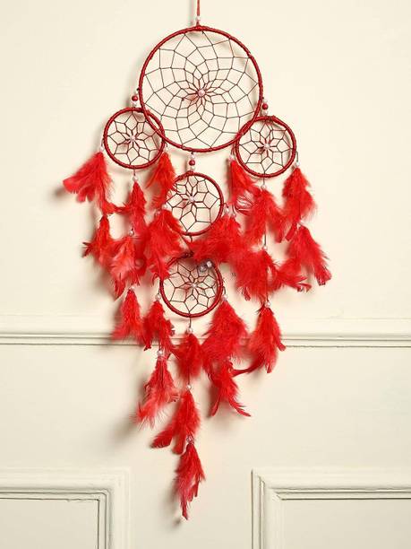 Puci Dream Catcher Handmade Wall Ornament for Home, Cafe, and Party Decoration Feather Dream Catcher