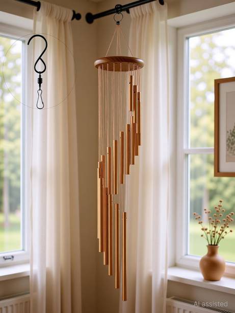 REVATAKG 15 Aluminum Tubes Rotate Wind Chimes Tube Tones Magical Sounds Home Dec