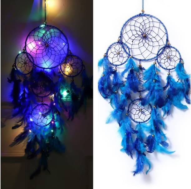 Nahida Handcrafted Bohemian Wall Hanging Décor for Bedroom Feather Dream Catcher