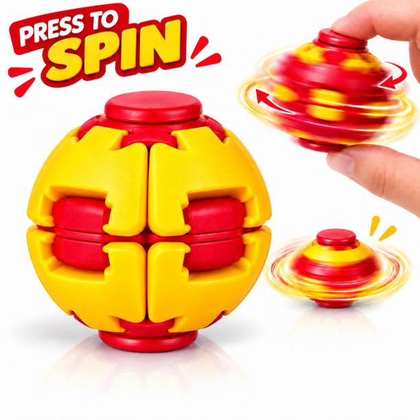Hallari Press to Spin Fidget Spinner Ball Toy 360° Rotating Sensory (1 Nos)