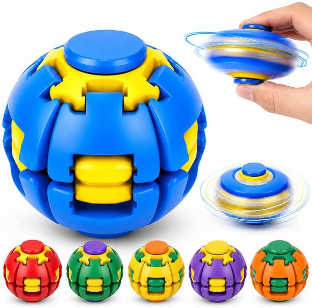 Zwerlin Press to Spin Fidget Ball 360° Rotating Sensory Stress Relief Toy Spinner Ball