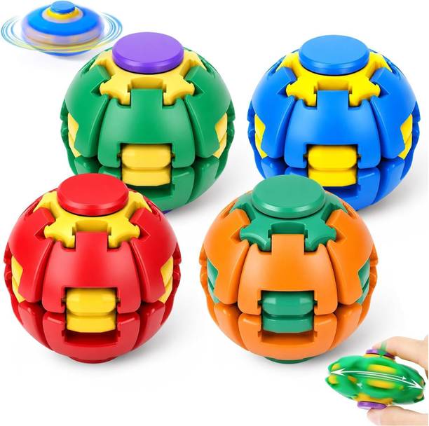 HARKOTRANDE Rotating Fidget Spinner Ball Press & Spin Portable Sensory Desk Toy HT_11