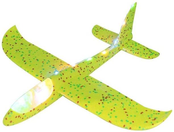 Toyoos Suspended Hand Throw Flying Glider Foam Airplane/Helicopter Ideal Outdoor Toy for Kids Wind Spinner