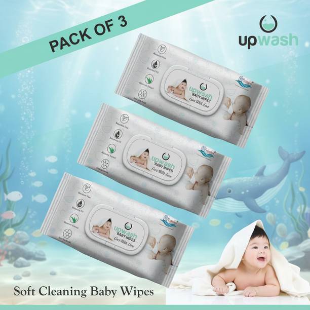 UPWASH Baby Wipes with Aloe$Vera Pack Of 3 (72 Wipes) Wipe Warmer