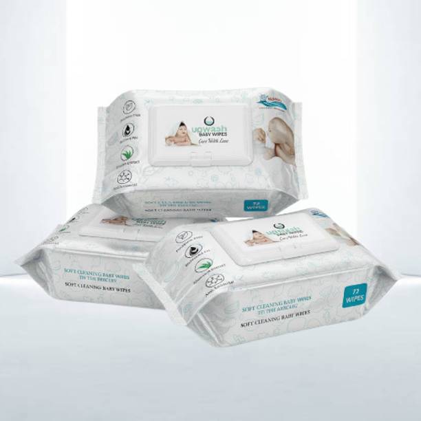 UPWASH Baby Wipes with Aloe#Vera Pack Of 3 (72 Wipes) Wipe Warmer